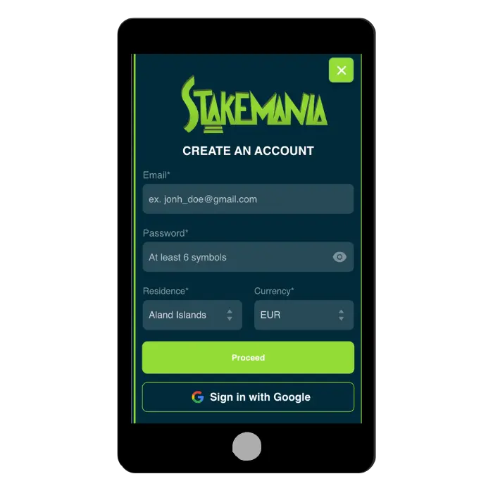StakeMania Kasino Login